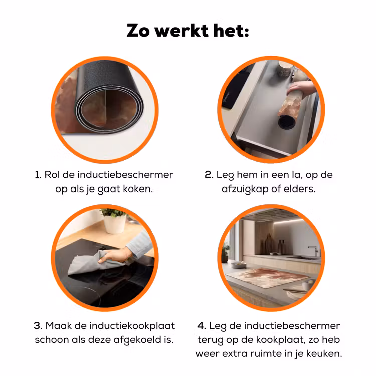 Wolken - Lucht - Natuur - Modern - Bruin Inductie beschermer vinyl 3mm klein -zzzzzzz-td-werking