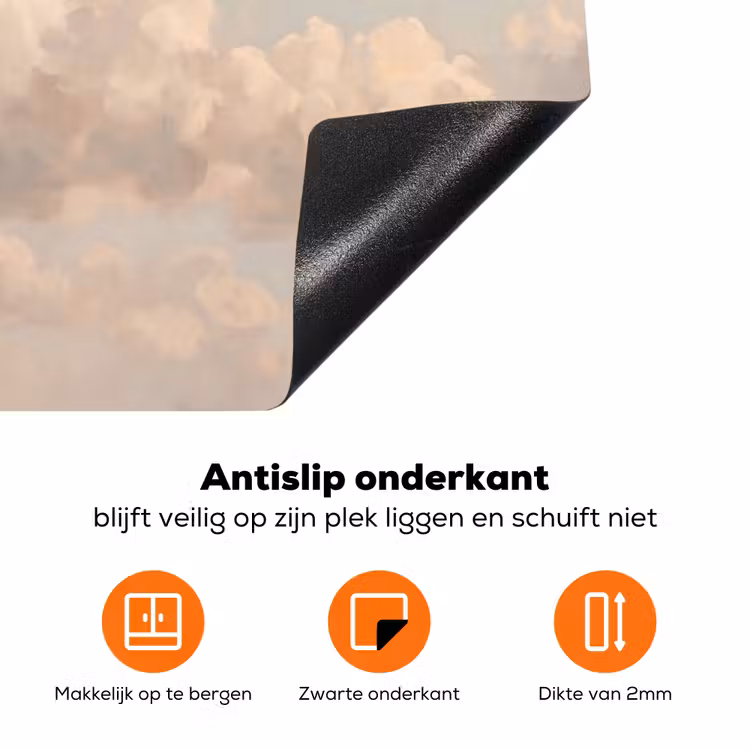 Wolken - Zacht - Natuur - Klassiek - Beige Inductie beschermer vinyl 3mm klein -zzzzzzz-td-onderkant