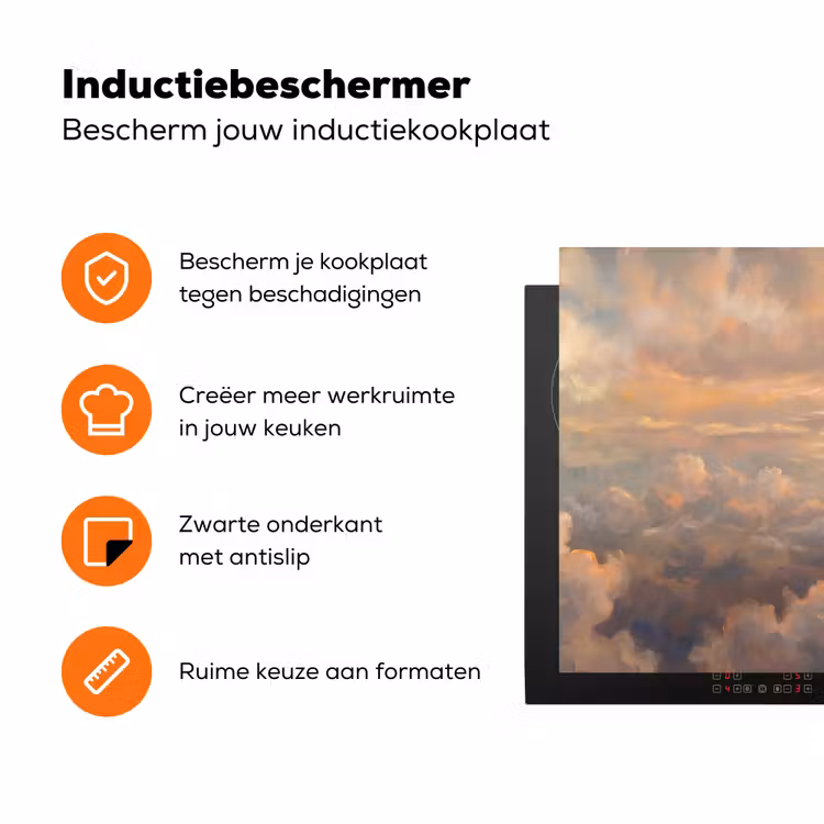 Wolken - Zonsondergang - Natuur - Abstract - Goud Inductie beschermer vinyl 3mm klein -zzzzzzz-td-ups