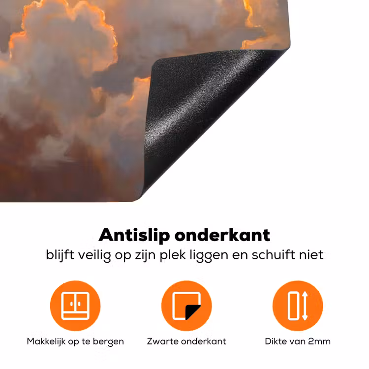 Wolken - Zonsondergang - Natuur - Abstract - Goud Inductie beschermer vinyl 3mm klein -zzzzzzz-td-onderkant