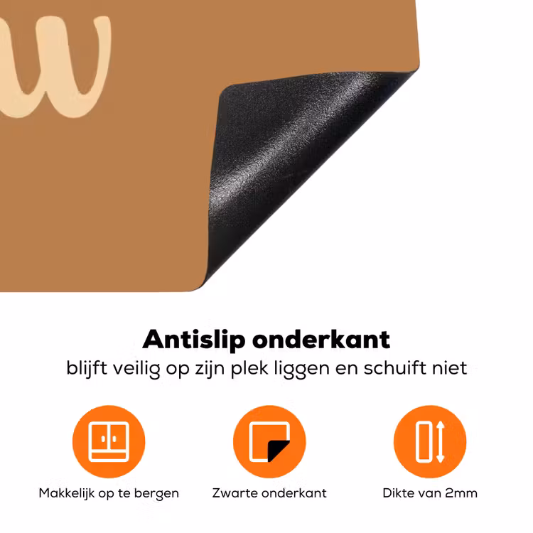 Yee haw - Bruin - Minimalistisch Inductie beschermer vinyl 3mm klein -zzzzzzz-td-onderkant