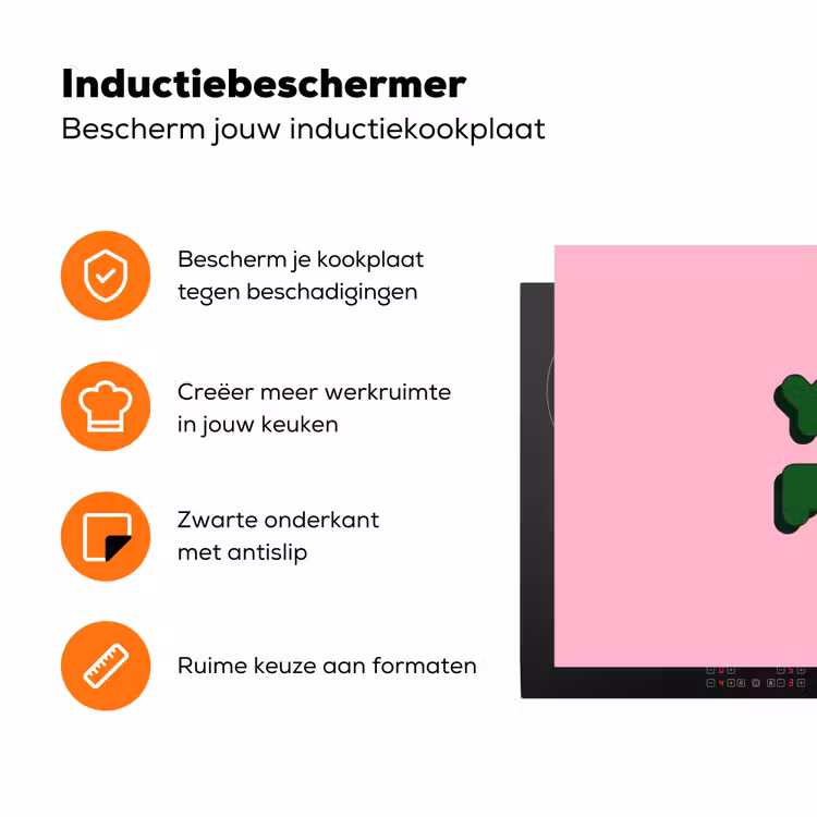 Yes fun - Groen - Roze Inductie beschermer vinyl 3mm klein -zzzzzzz-td-ups