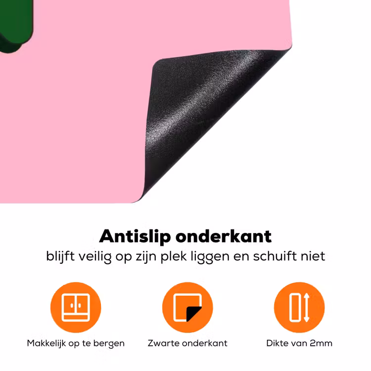 Yes fun - Groen - Roze Inductie beschermer vinyl 3mm klein -zzzzzzz-td-onderkant