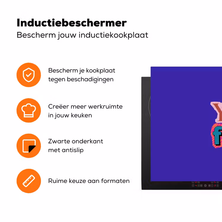 Yes fun - Kleurrijk - Collage-stijl Inductie beschermer vinyl 3mm klein -zzzzzzz-td-ups