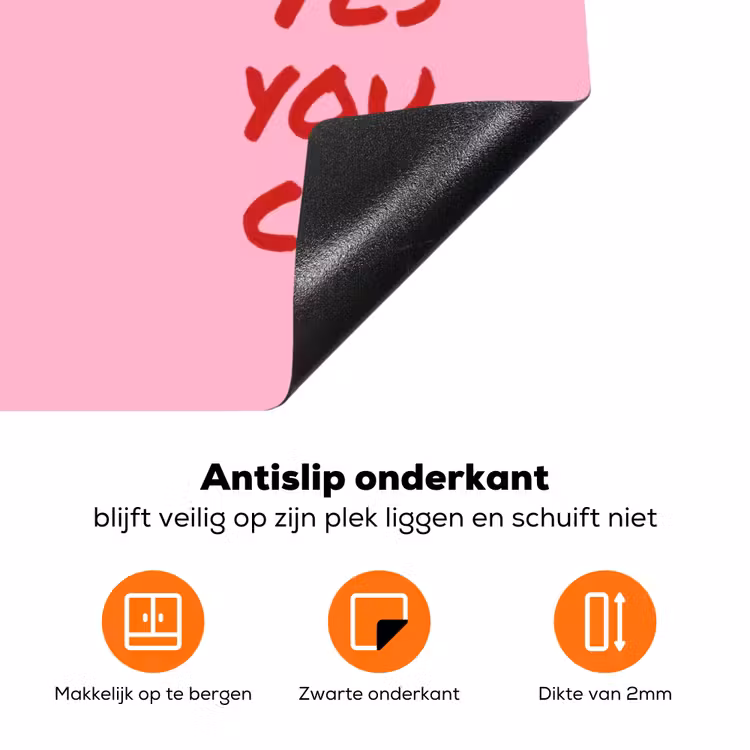 Yes you can do it - Rood - Roze Inductie beschermer vinyl 3mm klein -zzzzzzz-td-onderkant