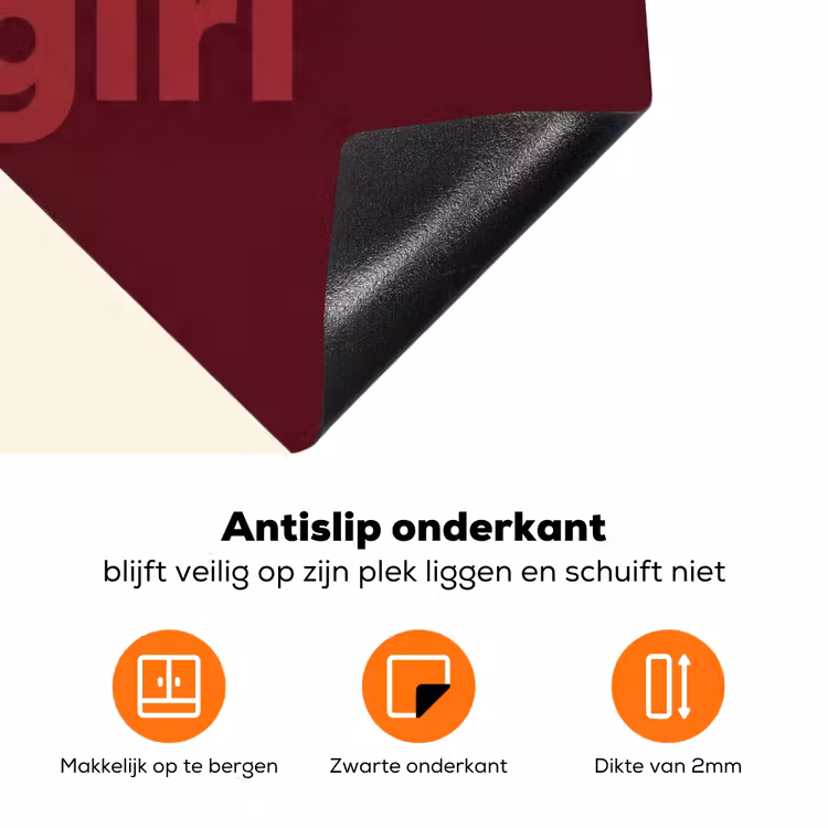 you go girl - 3D - Rood Inductie beschermer vinyl 3mm klein -zzzzzzz-td-onderkant