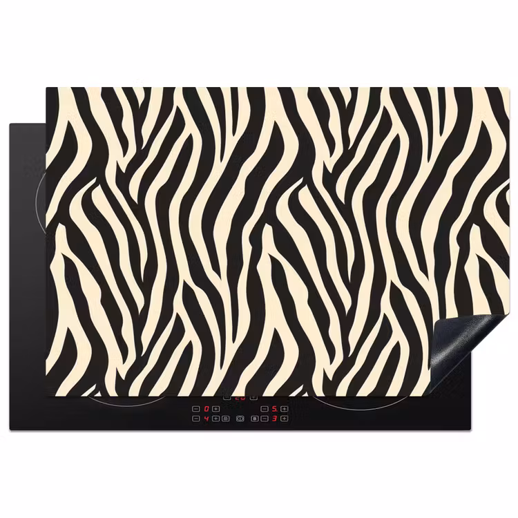 Zebra - Print - Klassiek - Zwart Inductie beschermer vinyl 3mm klein 276 -3d