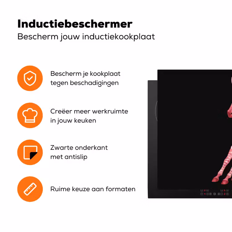Zebra - Roze - Gestreept Inductie beschermer vinyl 3mm klein -zzzzzzz-td-ups