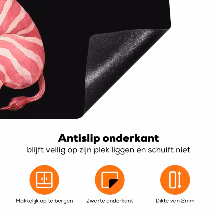 Zebra - Roze - Gestreept Inductie beschermer vinyl 3mm klein -zzzzzzz-td-onderkant