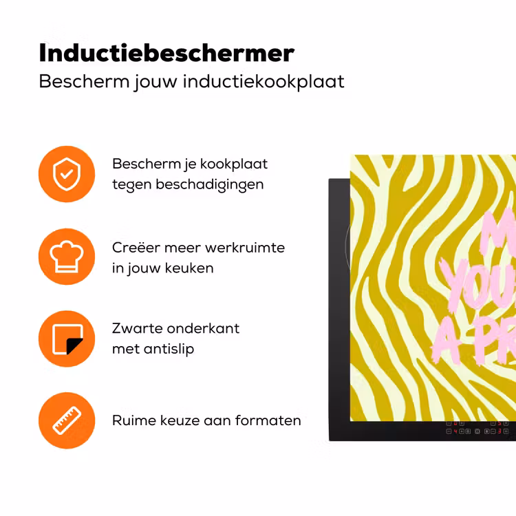 Zebraprint - Priority - Roze Inductie beschermer vinyl 3mm klein -zzzzzzz-td-ups