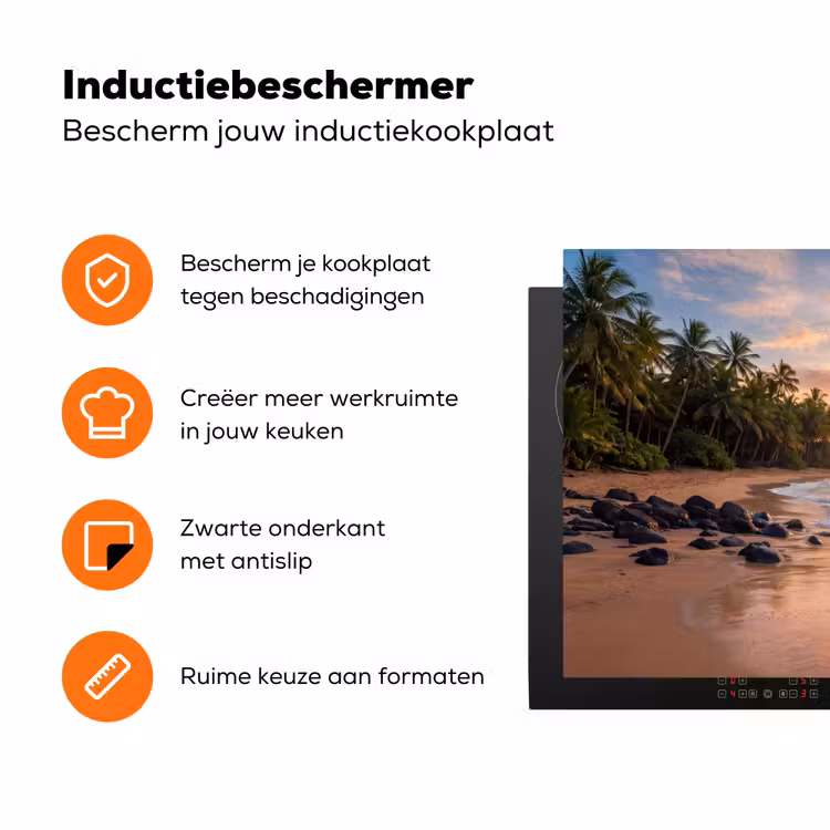 Zee - Berg - Landschap - Tropisch - Goud Inductie beschermer vinyl 3mm klein -zzzzzzz-td-ups