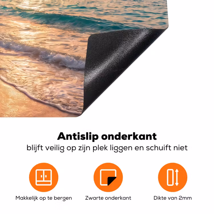 Zee - Berg - Landschap - Tropisch - Goud Inductie beschermer vinyl 3mm klein -zzzzzzz-td-onderkant