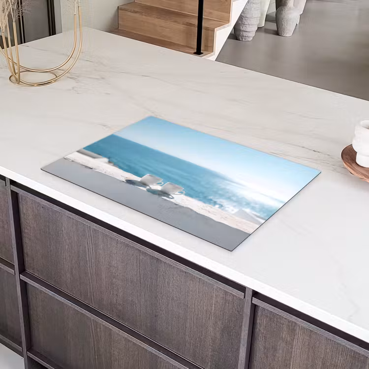 Zee - Koffiekopjes - Zomers Inductie beschermer vinyl 3mm klein -sfeer8