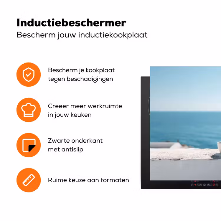 Zee - Koffiekopjes - Zomers Inductie beschermer vinyl 3mm klein -zzzzzzz-td-ups