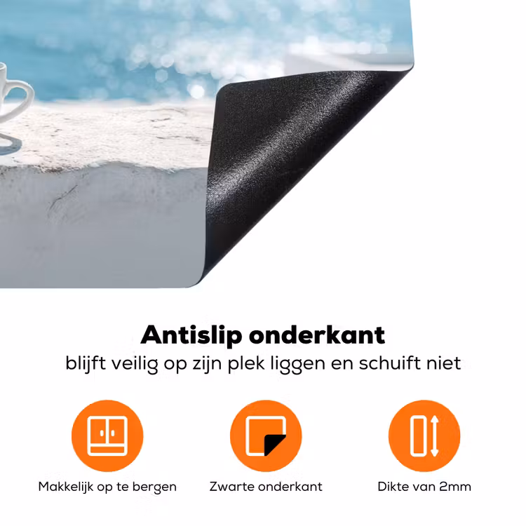 Zee - Koffiekopjes - Zomers Inductie beschermer vinyl 3mm klein -zzzzzzz-td-onderkant