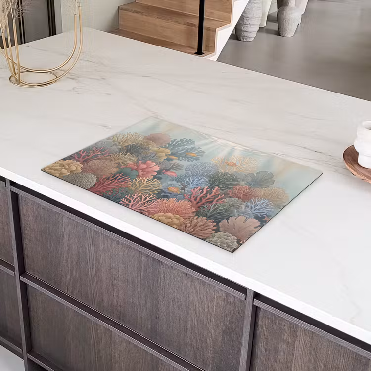 Zee - Koraal - Vis - Natuur - Kleurrijk Inductie beschermer vinyl 3mm klein -sfeer8