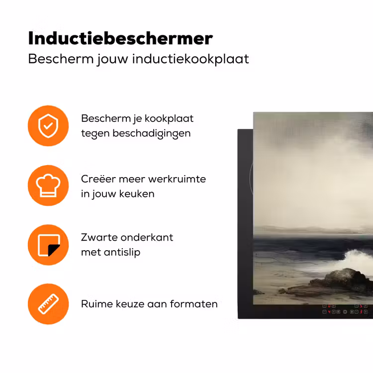 Zee - Rotsen - Storm Inductie beschermer vinyl 3mm klein -zzzzzzz-td-ups