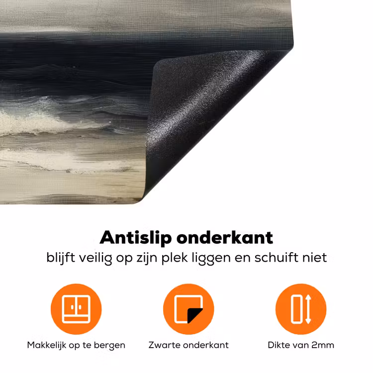 Zee - Rotsen - Storm Inductie beschermer vinyl 3mm klein -zzzzzzz-td-onderkant