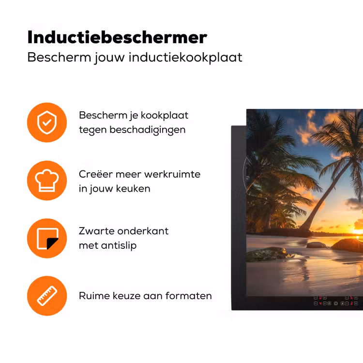 Zee - Strand - Zonsondergnag Inductie beschermer vinyl 3mm klein -zzzzzzz-td-ups