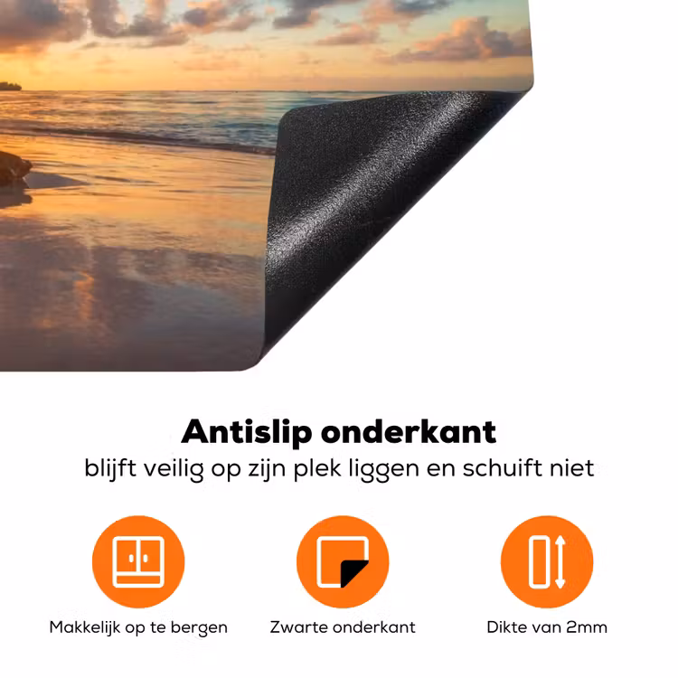 Zee - Strand - Zonsondergnag Inductie beschermer vinyl 3mm klein -zzzzzzz-td-onderkant