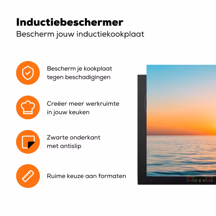 Zee - Zeilboot - Zonsondergang Inductie beschermer vinyl 3mm klein -zzzzzzz-td-ups