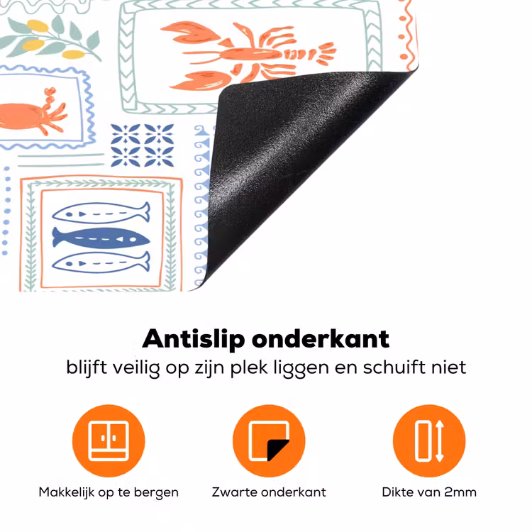 Italiaans - Zee - Sfeer - Krab - Multi Inductie beschermer vinyl 3mm klein 276 -zzzzzzz-td-onderkant
