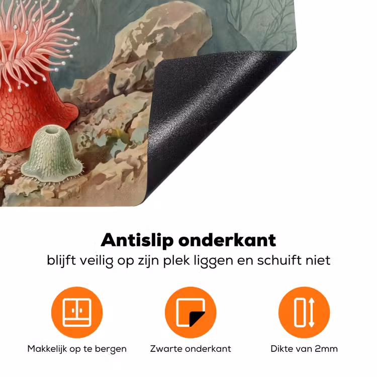 Zeeleven - Kwal - Onderwater - Illustratie - Beige Inductie beschermer vinyl 3mm klein -zzzzzzz-td-onderkant