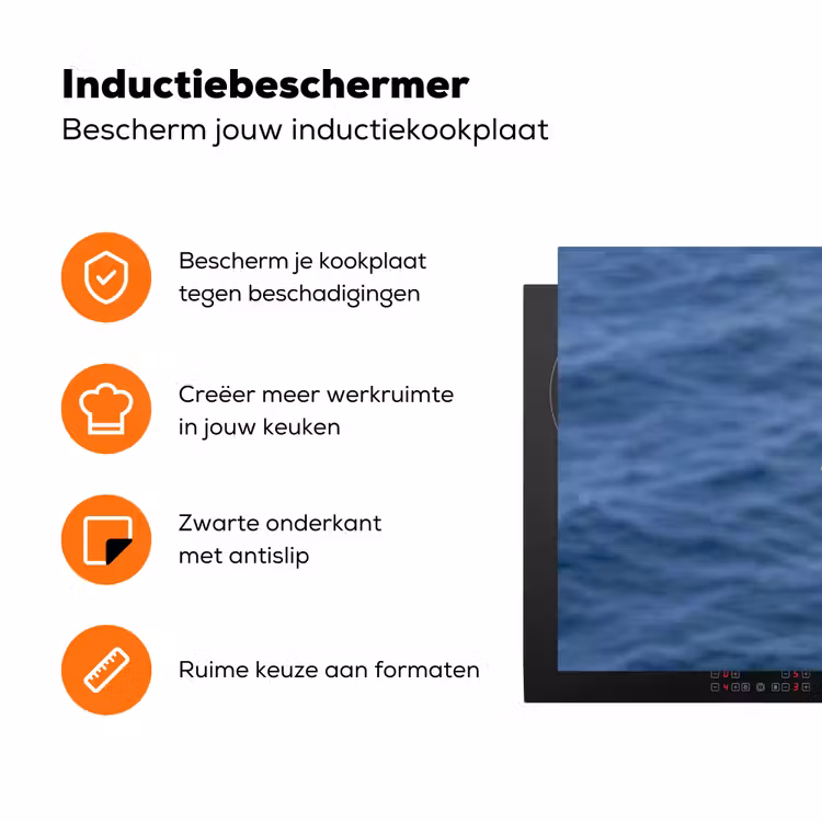 Zeemeeuw - Oceaan - Blauw Inductie beschermer vinyl 3mm klein -zzzzzzz-td-ups
