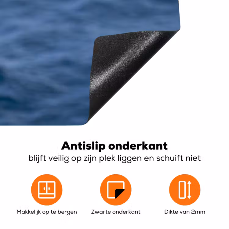 Zeemeeuw - Oceaan - Blauw Inductie beschermer vinyl 3mm klein -zzzzzzz-td-onderkant