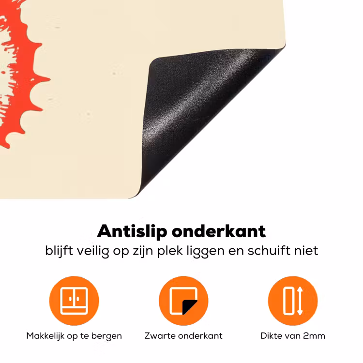Zeepaardje - Rood - Fijne details Inductie beschermer vinyl 3mm klein -zzzzzzz-td-onderkant
