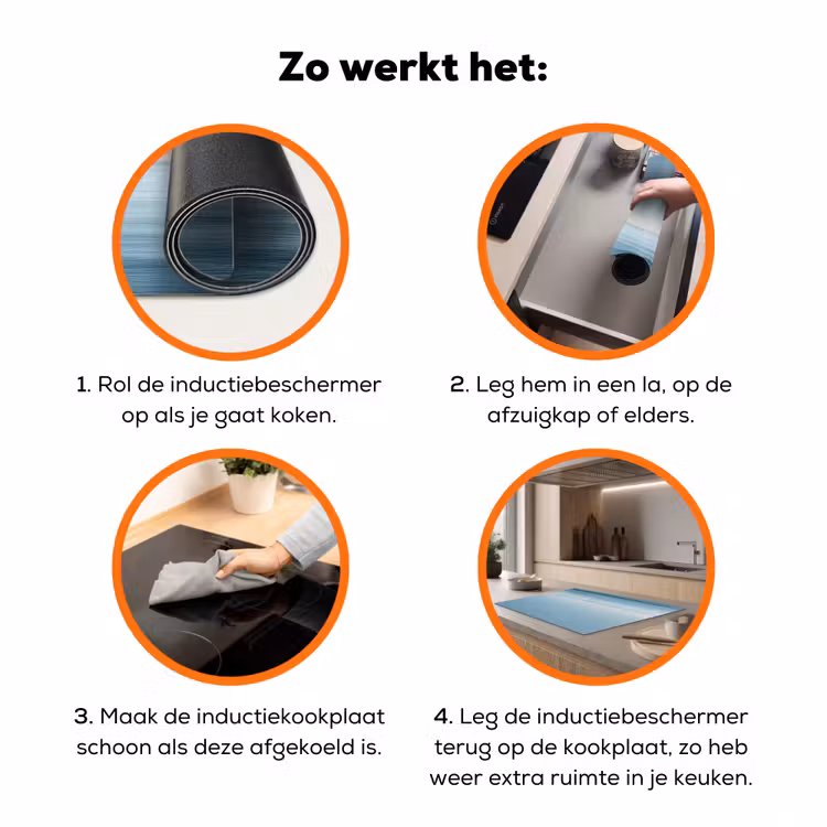 Zeilbootje - Kalme zee - Helderblauwe hemel Inductie beschermer vinyl 3mm klein -zzzzzzz-td-werking