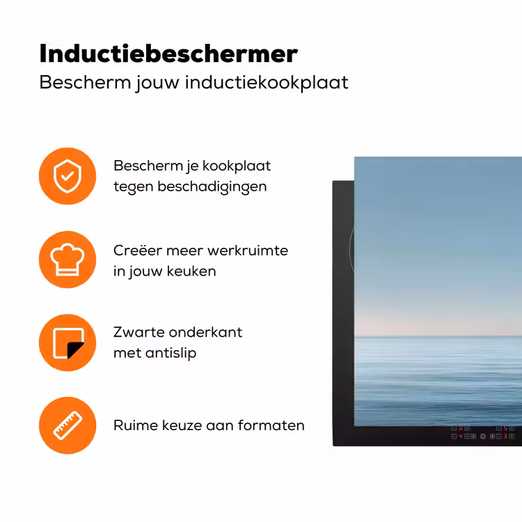 Zeilbootje - Kalme zee - Helderblauwe hemel Inductie beschermer vinyl 3mm klein -zzzzzzz-td-ups
