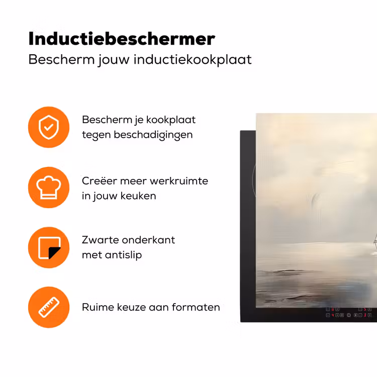 Zeilschip - Zee - Bewolkt Inductie beschermer vinyl 3mm klein -zzzzzzz-td-ups