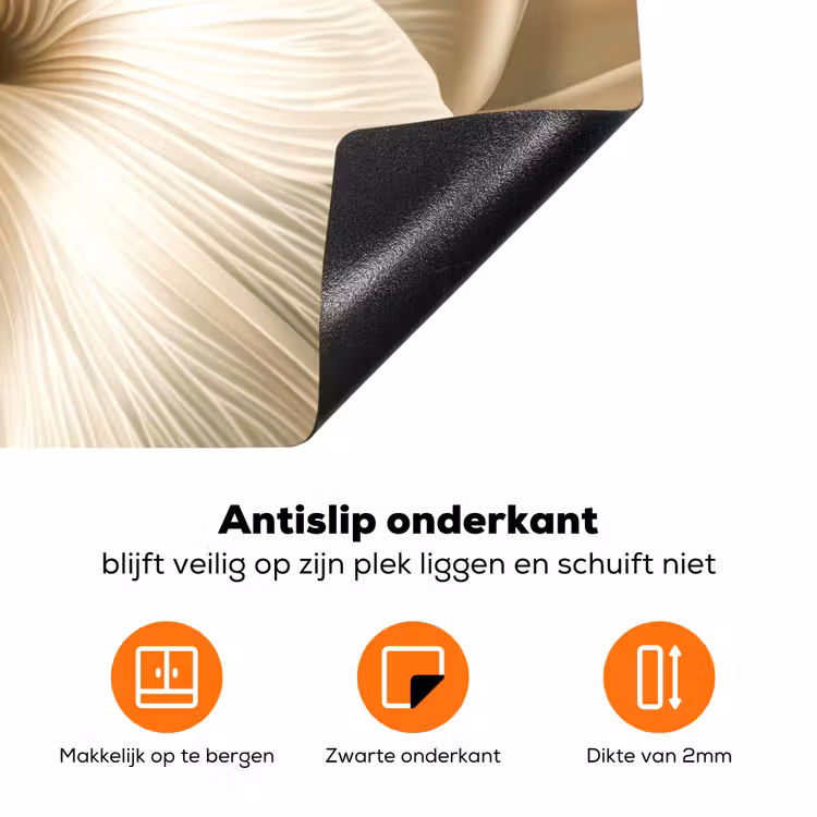 Zijden Bladgolven Inductie beschermer vinyl 3mm klein -zzzzzzz-td-onderkant