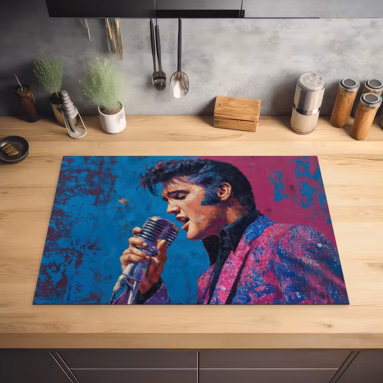 Zingende man - Glitterjas - Microfoon Inductie beschermer vinyl 3mm klein -sfeer5