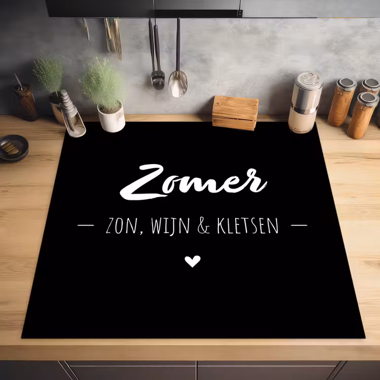 Zomer, zon, wijn & kletsen - Tekst - Zomer - Wijn - Quotes Inductie beschermer vinyl 3mm middel -sfeer5
