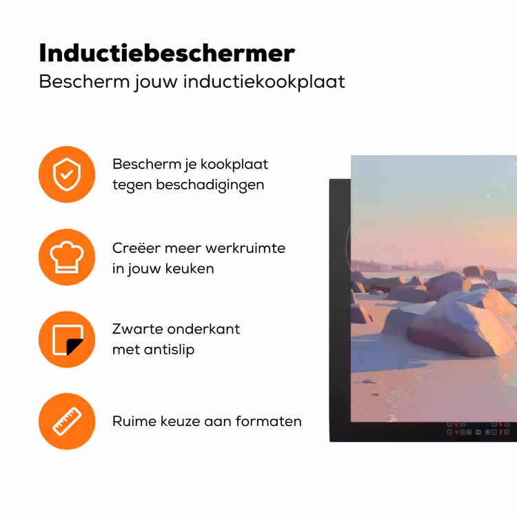 Zomerlicht - Strand - Fonkelende accenten Inductie beschermer vinyl 3mm klein -zzzzzzz-td-ups