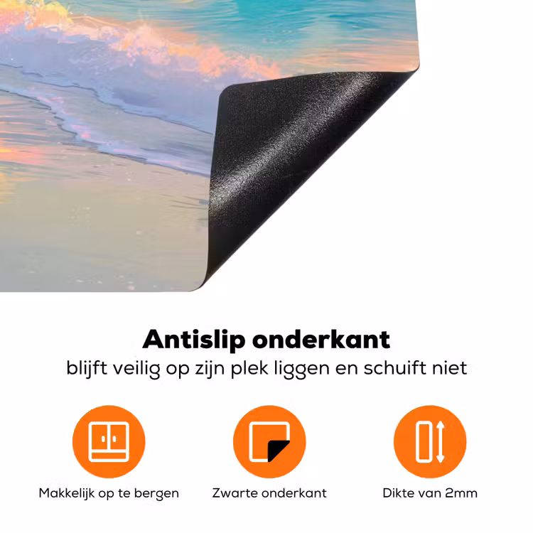 Zomerlicht - Strand - Fonkelende accenten Inductie beschermer vinyl 3mm klein -zzzzzzz-td-onderkant