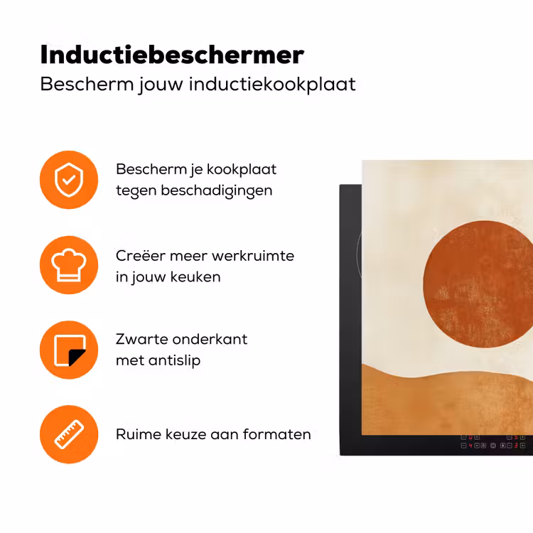 Zon - Abstract - Takken - Oranje Inductie beschermer vinyl 3mm klein -zzzzzzz-td-ups