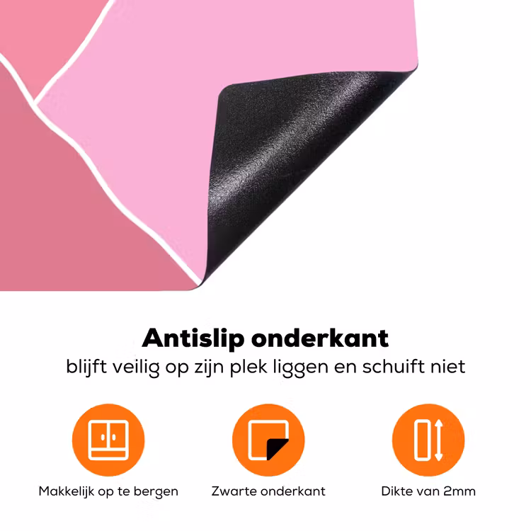 Zon - Bergen - Natuur - Abstract - Roze Inductie beschermer vinyl 3mm klein -zzzzzzz-td-onderkant
