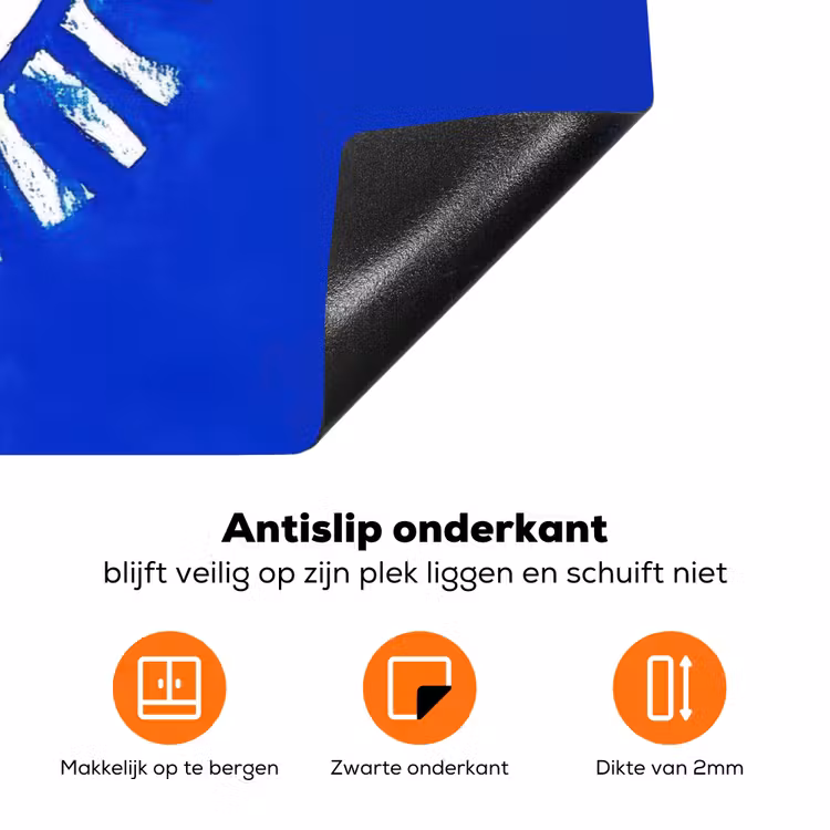 Zon - Gezicht - Penseelstructuur - Blauw Inductie beschermer vinyl 3mm klein -zzzzzzz-td-onderkant