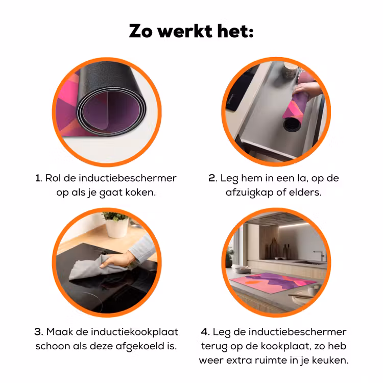 Zon - Heuvels - Paars - Abstract Inductie beschermer vinyl 3mm klein -zzzzzzz-td-werking