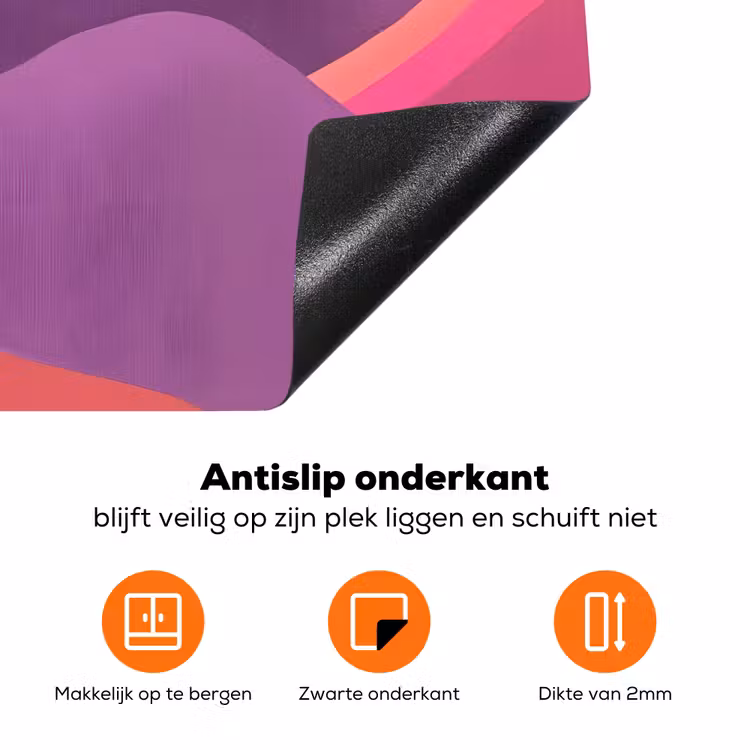 Zon - Heuvels - Paars - Abstract Inductie beschermer vinyl 3mm klein -zzzzzzz-td-onderkant