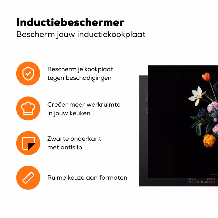 Zonnebloemen - Boeket - Kleurrijk Inductie beschermer vinyl 3mm klein -zzzzzzz-td-ups