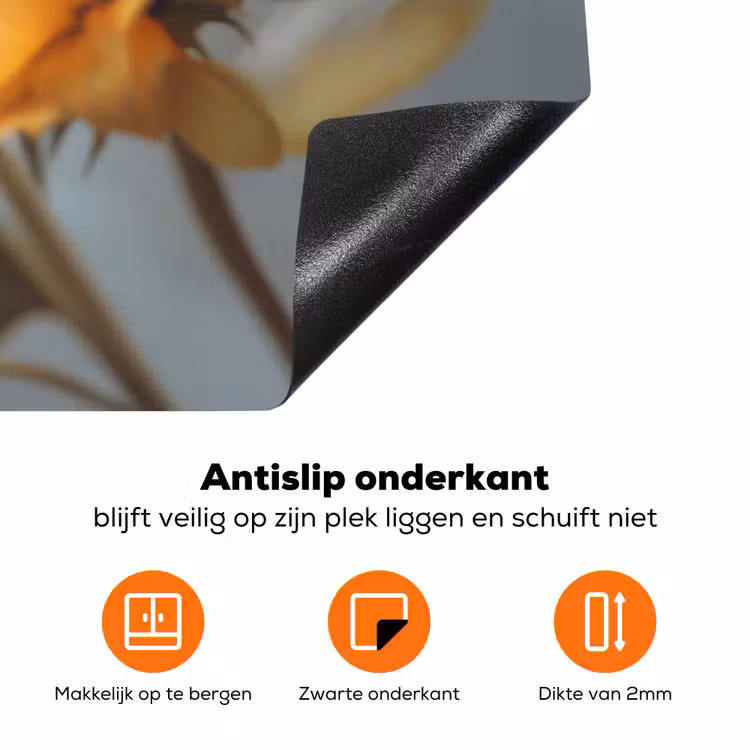 Zonnebloemen - Geel - Wazig Inductie beschermer vinyl 3mm klein -zzzzzzz-td-onderkant