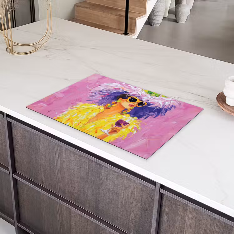 Zonnebril - Vrouw - Jas - Veren Inductie beschermer vinyl 3mm klein -sfeer8