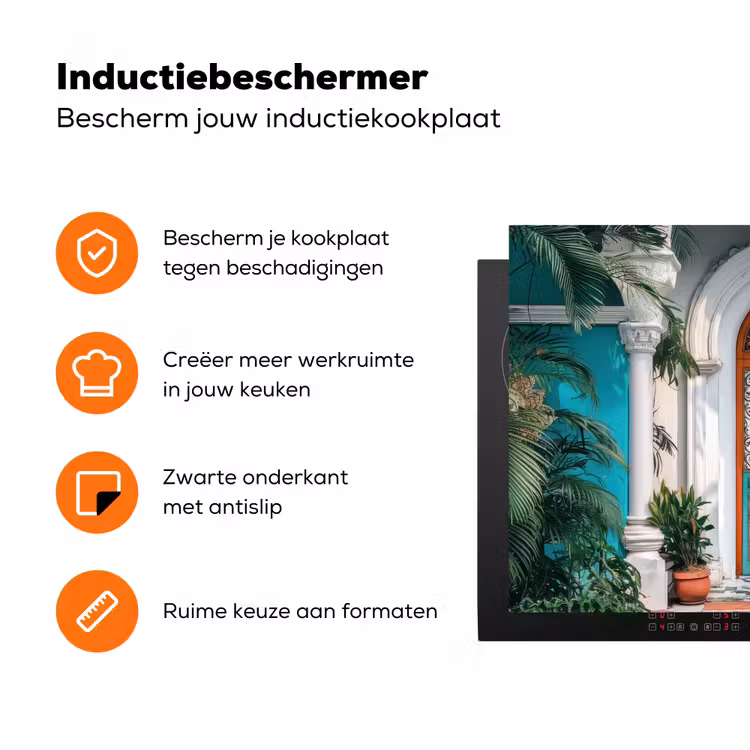 Zuilen - Sierlijke - Deur - Blauw Inductie beschermer vinyl 3mm klein -zzzzzzz-td-ups