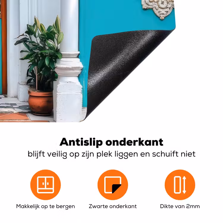 Zuilen - Sierlijke - Deur - Blauw Inductie beschermer vinyl 3mm klein -zzzzzzz-td-onderkant