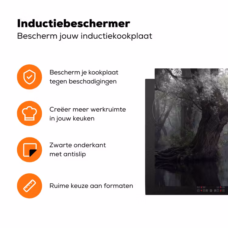 Zwanen - Rivier - Bos Inductie beschermer vinyl 3mm klein -zzzzzzz-td-ups