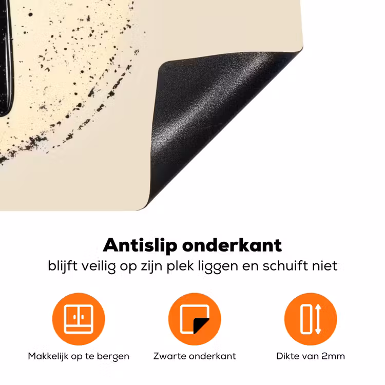 Zwart - Bestek - Rondje Inductie beschermer vinyl 3mm klein -zzzzzzz-td-onderkant